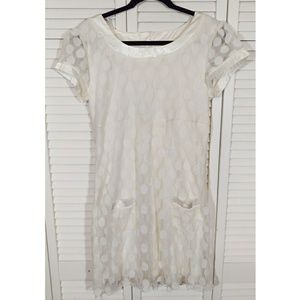 Ivory Lace Polka Dot Shift Dress